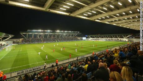 England play against China in a friendly match at Manchester City Academy Stadium on April 9, 2015.