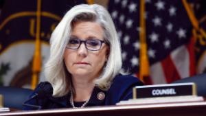 WASHINGTON, DC - JUNE 28: U.S. Rep. Liz Cheney (R-WY), Vice Chair of the House Select Committee to Investigate the January 6th Attack on the U.S. Capitol, questions Cassidy Hutchinson, a top former aide to Trump White House Chief of Staff Mark Meadows, as she testifies before the committee in the Cannon House Office Building on June 28, 2022 in Washington, DC. The bipartisan committee, which has been gathering evidence for almost a year related to the January 6 attack at the U.S. Capitol, is presenting its findings in a series of televised hearings. On January 6, 2021, supporters of former President Donald Trump attacked the U.S. Capitol Building during an attempt to disrupt a congressional vote to confirm the electoral college win for President Joe Biden. (Photo by Anna Moneymaker/Getty Images)