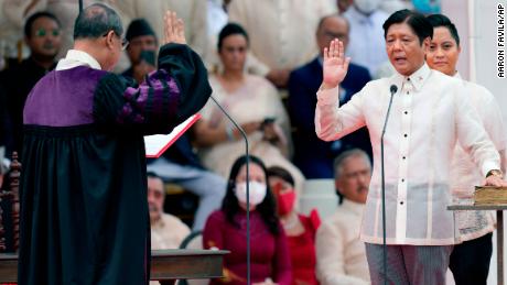 Ferdinand &quot;Bongbong&quot; Marcos Jr. is sworn in as President of the Philippines by Supreme Court Chief Justice Alexander Gesmundo at National Museum on June 30 in Manila, Philippines. 