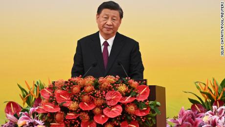 Chinese President Xi Jinping delivers a speech following the inauguration of Hong Kong&#39;s new leader and government in July. 