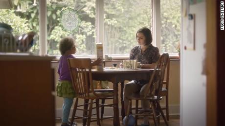 A screenshot from a 2013 Cheerios commercial that depicted an interracial family.