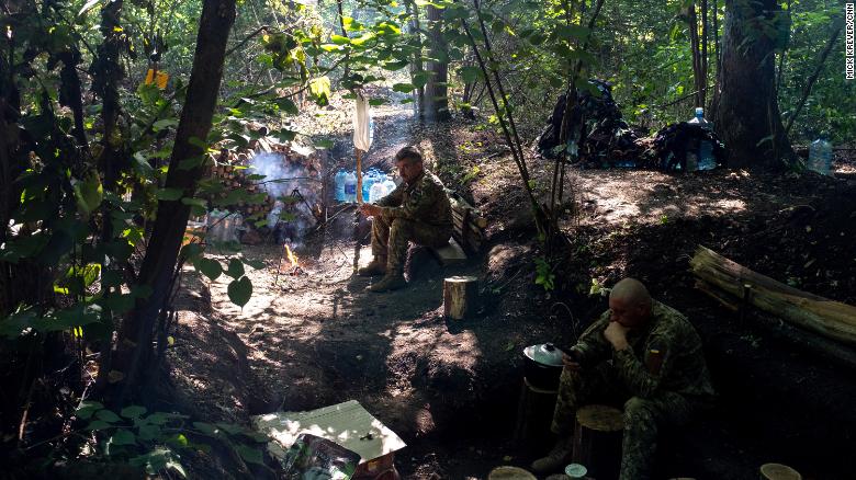A Ukrainian territorial defense position in eastern Ukraine.