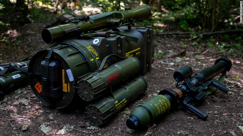 Western anti-tank weapons at a position in position in eastern Ukraine.