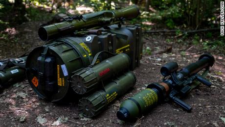Westliche Panzerabwehrwaffen an einer Position in der Ostukraine.