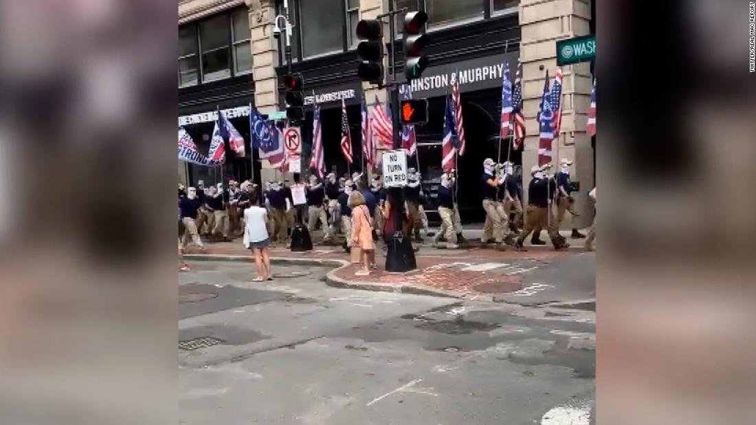 Video shows group wielding Patriot Front flags marching through Boston – CNN Video