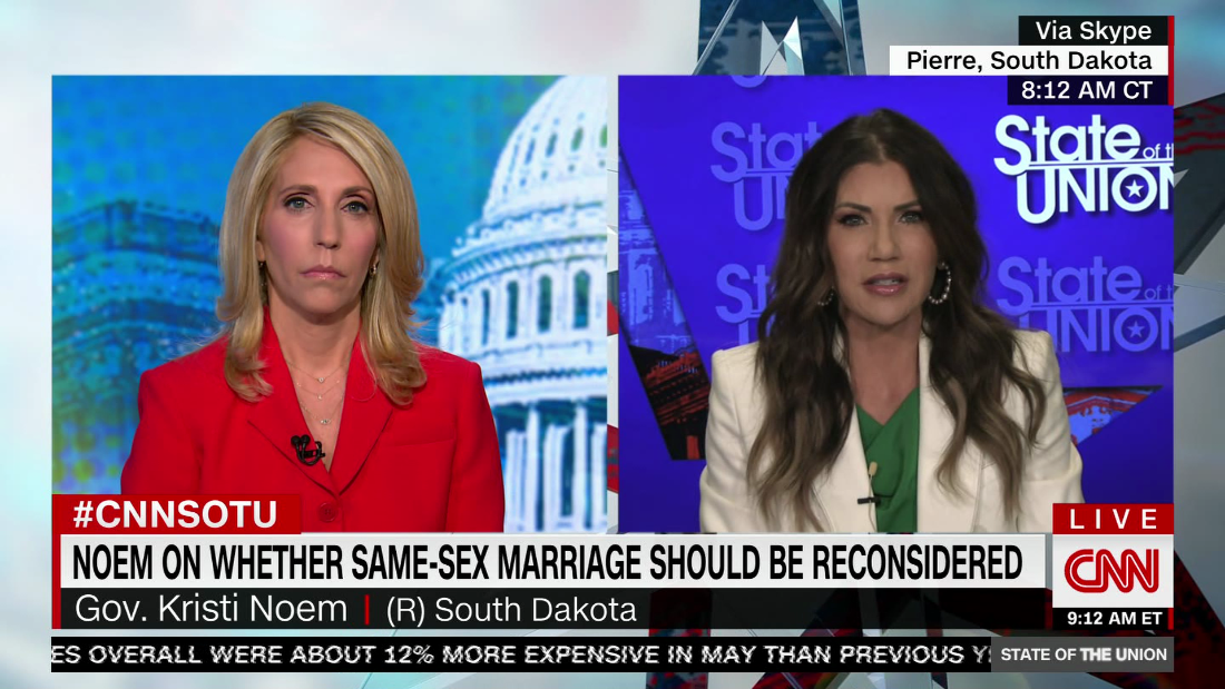 Hear Gov. Noem's answer to whether SCOTUS should reverse same-sex marriage decision