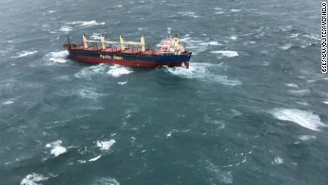 A cargo ship with 21 crew on board remains stranded off Australia's eastern coast, July 4, 2022.