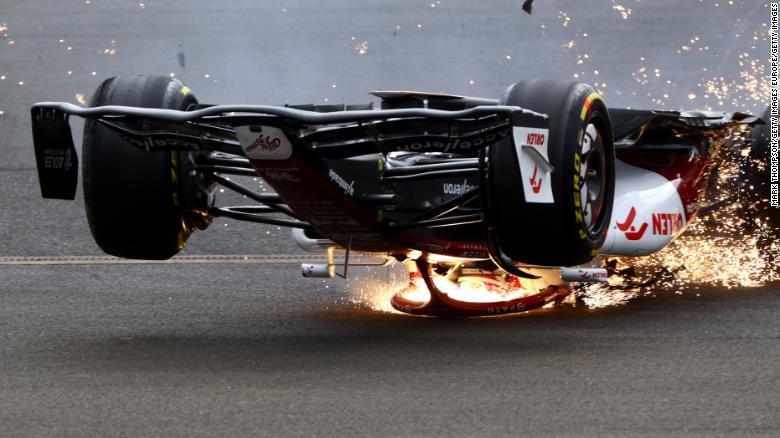 Formula One driver Zhou Guanyu says halo device ‘saved me’ during high-speed crash