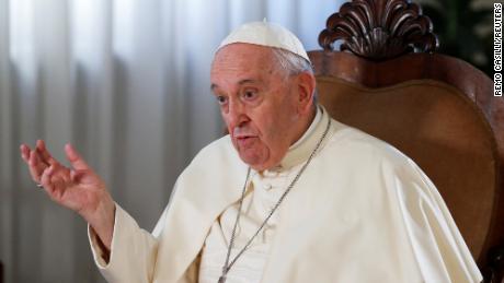 Pope Francis pictured during the Reuters interview on July 2.