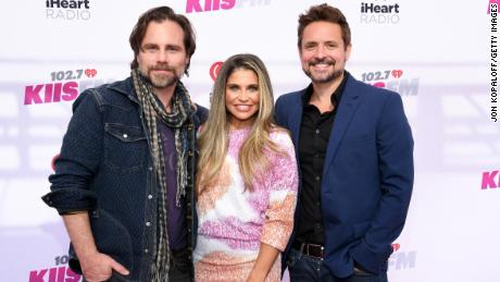 (From left) Rider Strong, Danielle Fishel and Will Friedle attend the iHeartRadio Wango Tango 2022 at Dignity Health Sports Park on June 4 in Carson, California. 