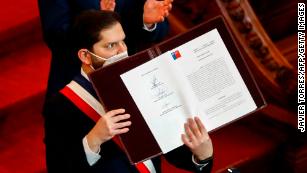 Chile&#39;s Constitutional Assembly presents proposal for new constitution to Chilean president