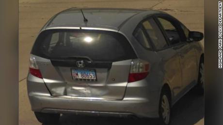 The FBI provided a photo of the 2010 silver Honda Fit with Illinois license plate DM80653 that Crimo is thought to be driving. 