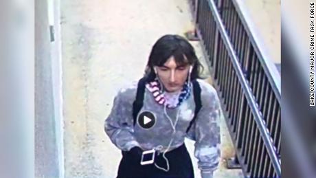 This photo released by the Lake County Major Crime Task Force is said to be of Robert E. Crimo III dressed in women&#39;s clothing. 