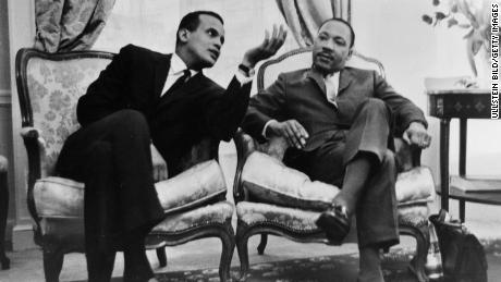 Belafotne pictured with civil rights leader and friend, Martin Luther King Jr. 