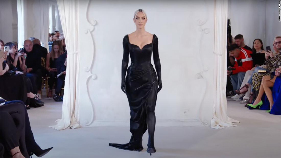 Kim Kardashian walks in Balenciaga show at Paris Couture Fashion Week