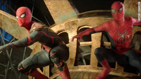 A scene from &quot;Spider-Man: No Way Home.&quot; Sony reportedly refused to alter a scene in the film, which was released late last year, involving the Statue of Liberty.