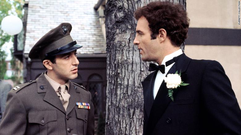 Caan, right, with co-star Al Pacino in &quot;The Godfather.&quot;