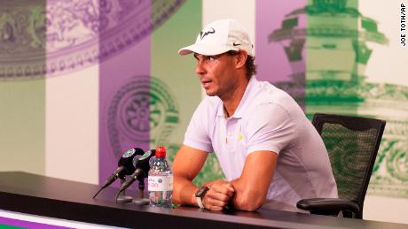 Rafael Nadal withdrew from Wimbledon on Thursday because of a torn abdominal muscle, announcing his decision a day before he was supposed to play in the semifinals.