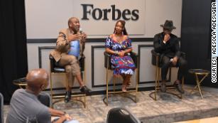 Akintoye Akindele speaks at the launch of his book &#39;A Love Affair with Failure: When Hitting Bottom Becomes a Launchpad to Success,&#39; jointly written with Olakunle Soriyan.