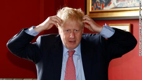 LONON, ENGLAND - JULY 10: Boris Johnson, a leadership candidate for Britain&#39;s Conservative Party, visits Wetherspoons Metropolitan Bar to meet with JD Wetherspoon chairman Tim Martin on July 10, 2019 in London, England. (Photo by Henry Nicholls WPA Pool/Getty Images)