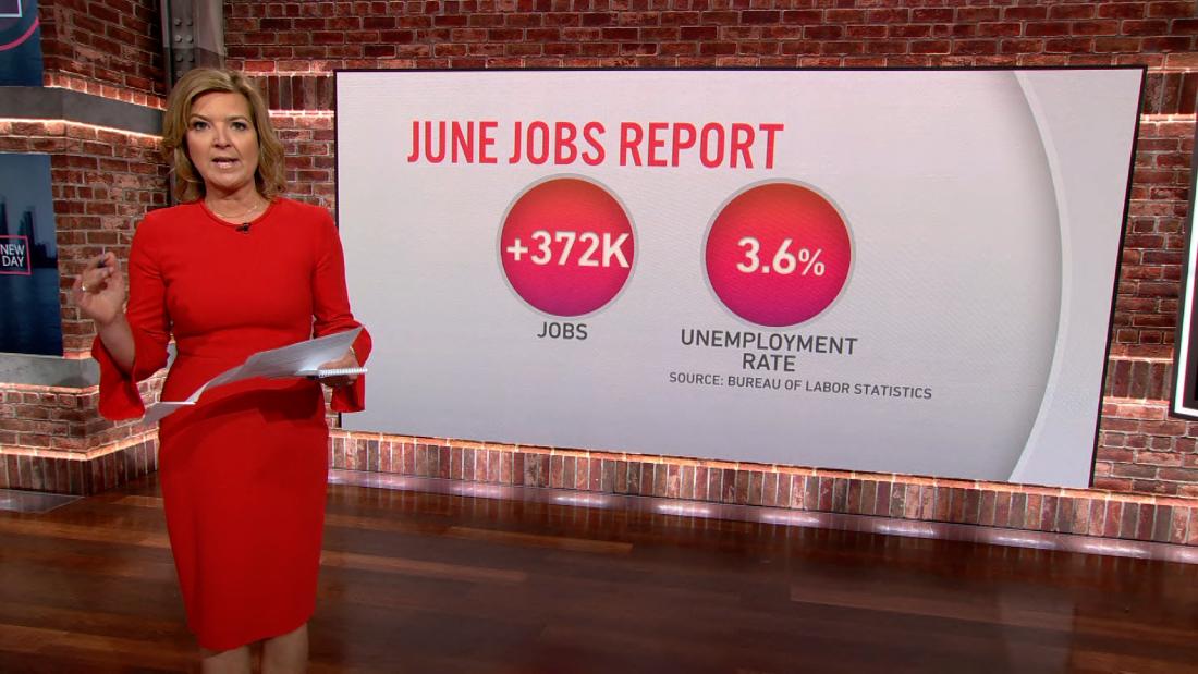 Jobs report: US economy added 372,000 jobs in June – CNN Video