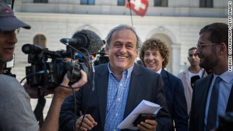 Response of Michel Platini leaving the Federal Criminal Court of Switzerland on July 8, 2022.