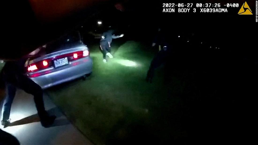 Why did Ohio officers handcuff Jayland Walker after shooting him dozens of times?