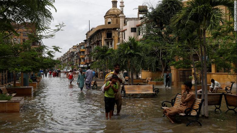 Pakistan’s financial capital Karachi flooded by monsoon rains