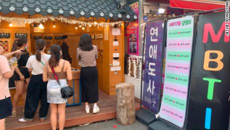 An MBTI fortune telling booth in Seoul on June 25.