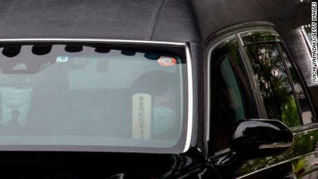 Akie Abe, widow of former Japanese Prime Minister Shinzo Abe, leaves Jojoji Temple after his funeral on July 12.
