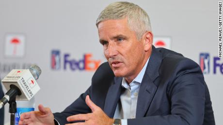 PGA Tour Commissioner Jay Monahan says LIV Golf is trying &quot;to buy the game of golf.&quot;