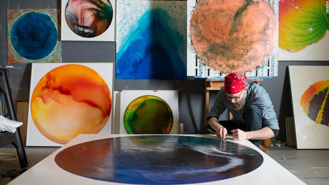 Pollution can be art, too. Two Ohio University professors -- artist John Sabraw (pictured) and environmental engineer Guy Riefler -- have teamed up with local NGO Rural Action to create artist-grade paints from iron oxide extracted from a mining pollutant called acid mine drainage. 