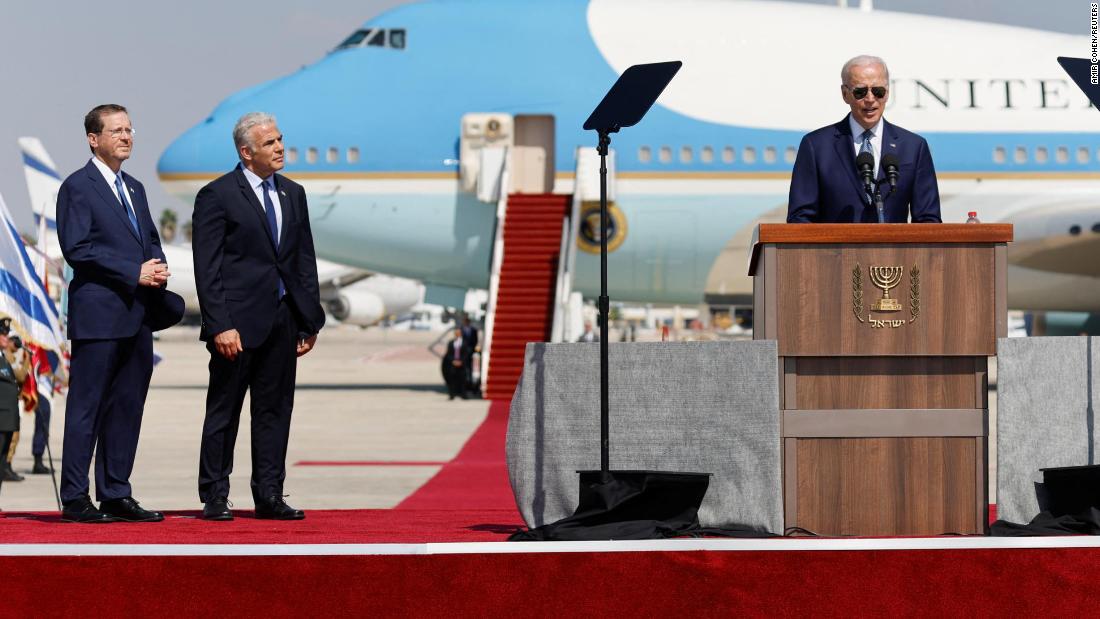 &quot;We&#39;re going to deepen our connections in science and innovation and work to address global challenges through the new strategic high-level dialogue on technology,&quot; Biden said in his remarks at the Ben Gurion Airport. &quot;We&#39;ll continue to advance Israel&#39;s integration into the region, expand emerging forums and engagement.&quot; The President added, &quot;Greater peace, greater stability, greater connection. It&#39;s critical. It&#39;s critical, if I might add, for all the people of the region.&quot;