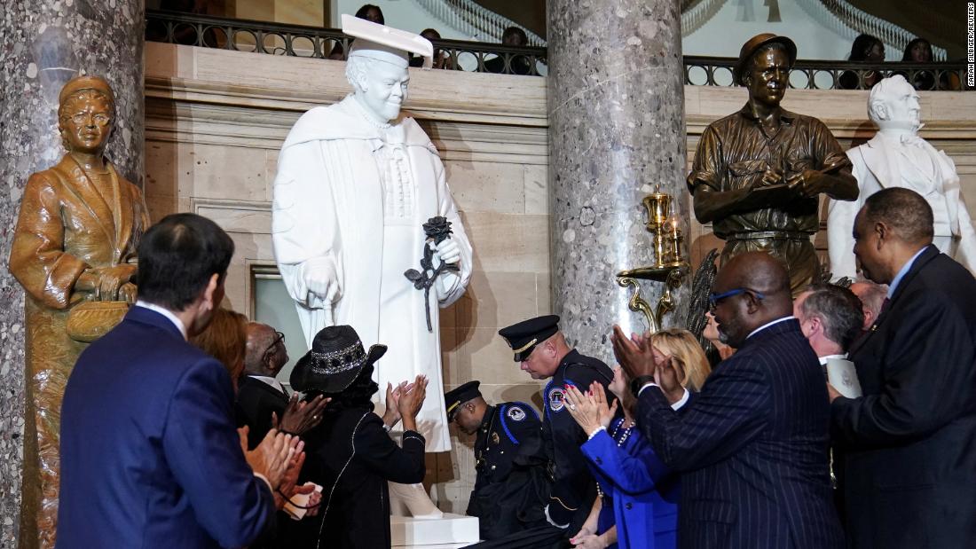 Statue honoring Mary McLeod Bethune unveiled in Statuary Hall in US Capitol