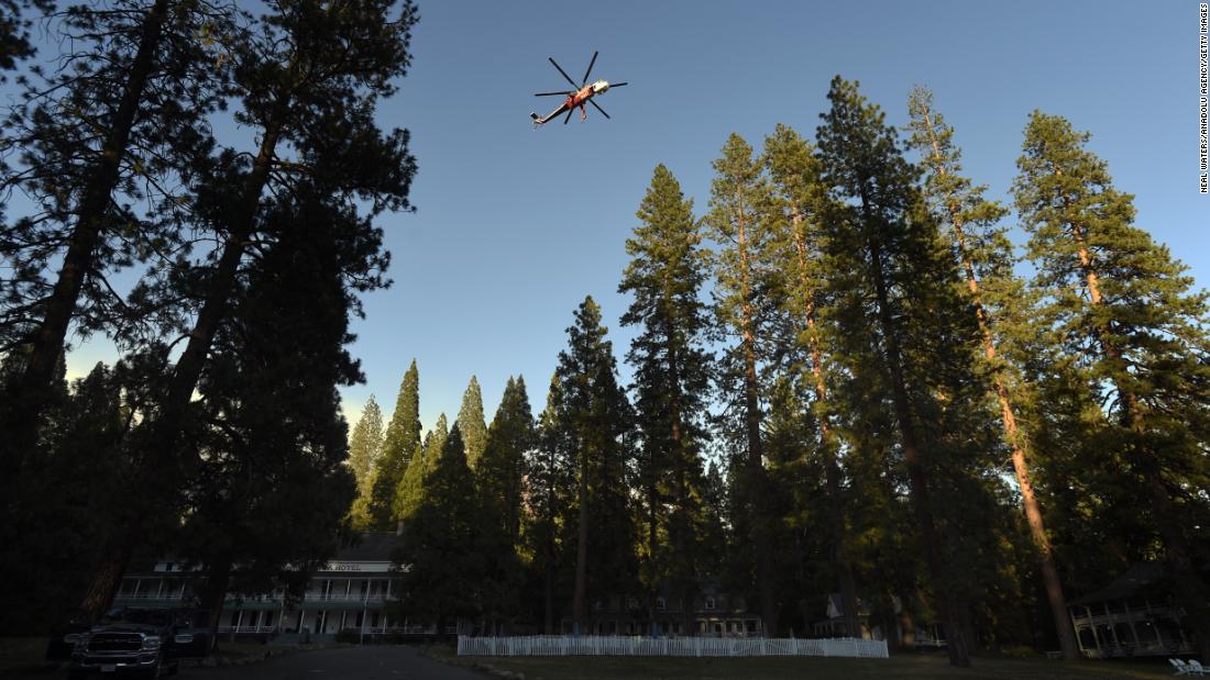 Hot, dry conditions are making it harder for firefighters trying to protect Yosemite's giant sequoias