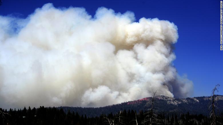 Hot, dry conditions are making it harder for firefighters trying to protect Yosemite’s giant sequoias