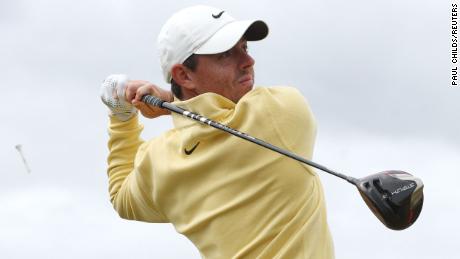 Rory McIlroy during the first round of the 150th Open Championship in St Andrews, Scotland.