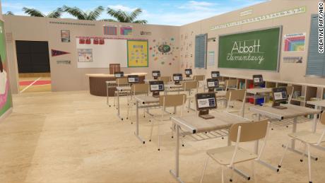 A rendering of a classroom from &quot;Abbott Elementary.&quot;