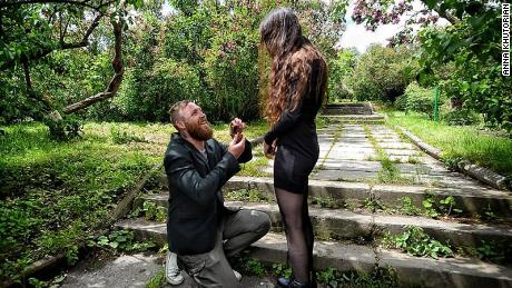 Anna Khutoryan and her current husband got engaged shortly before he was sent to fight for Ukraine.