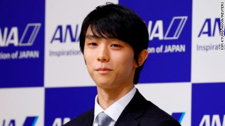 Japanese figure skater Yuzuru Hanyu holds a press conference in Tokyo on July 19, 2022.