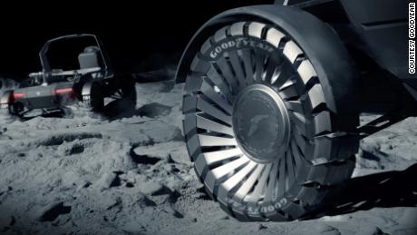 Goodyear's Lunar Rover tires will be made of metal alloys to withstand extreme temperature changes.