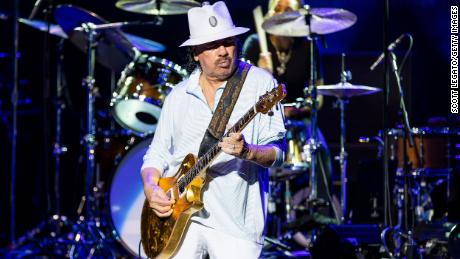 Carlos Santana performs at the Pine Knob Music Theater on July 5 in Clarkston, Michigan.  He collapsed on stage later that night, but is recovering.