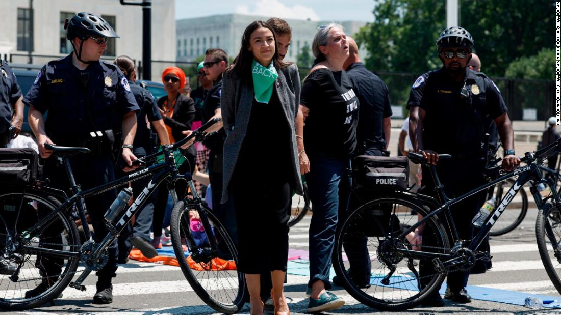 AOC, Cori Bush among those arrested at abortion rights protest – CNN Video