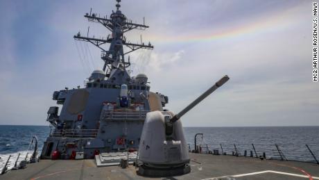 US Navy destroyer enters waters claimed by China for third time in a week