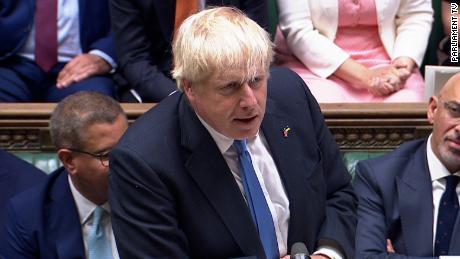 Boris Johnson in his final appearance as Prime Minister in the House of Commons on July 20, 2022.