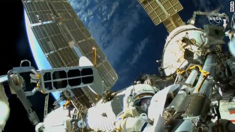 Russian and European astronauts conduct rare joint spacewalk