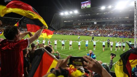 Germany celebrates entering the semi-finals.