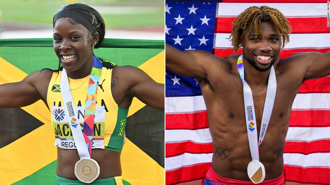 Shericka Jackson and Noah Lyles both smash sprint records at World Championships