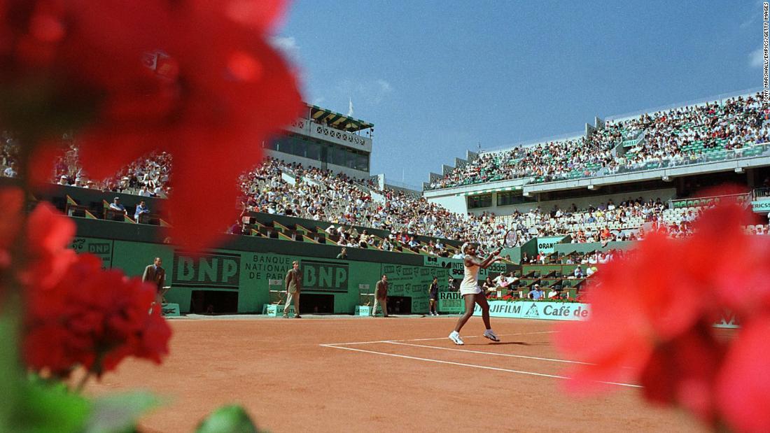 Serena plays at the French Open in 1998. She made it to the fourth round.