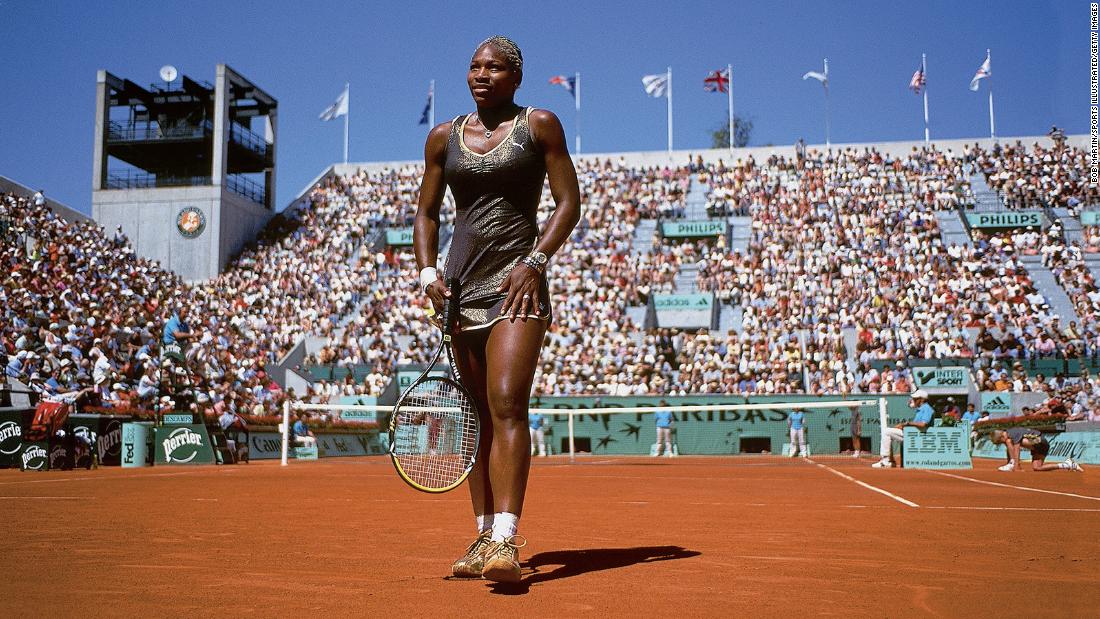 Serena plays against Janette Husarova at the French Open in 2002. Serena would go on to win the tournament for her second grand slam singles title, and she followed it up with three straight titles at Wimbledon, the US Open and then the Australian Open in 2003. It became known as the &quot;Serena Slam.&quot;